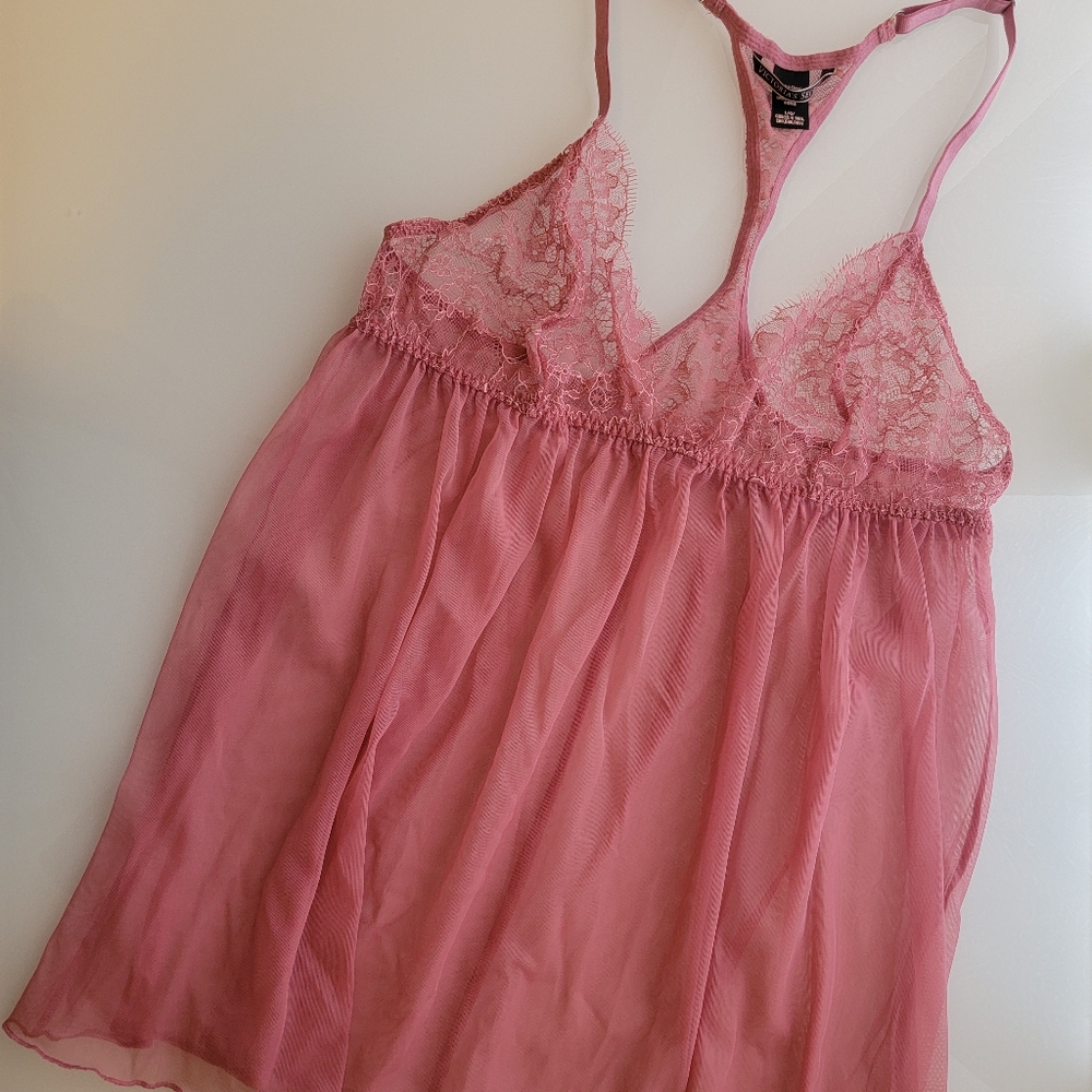 Victoria's Secret Mauve Sheer Lace Babydoll - NEVER WORN